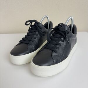 VINCE Benfield‎ Black Leather Platform Sneakers Low Top Womens Sz 7 US -Ret $250